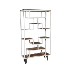 Tall Metal/Wood Book Shelf